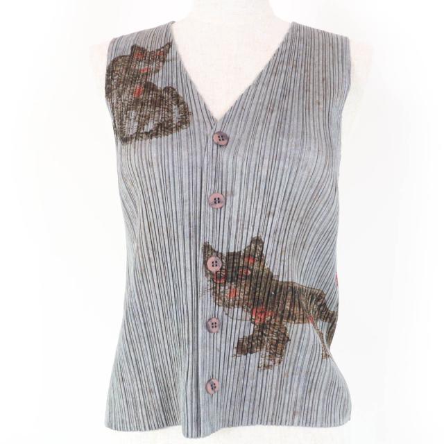 pleats please トップス animal fish 柄