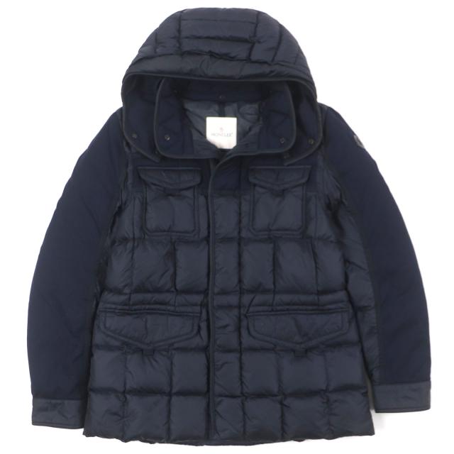 極美品MONCLERモンクレール:本革ブラックワッペン ライダーズJKT正規品M 極美品MONCLERモンクレール:本革ブラックワッペン ライダーズJKT