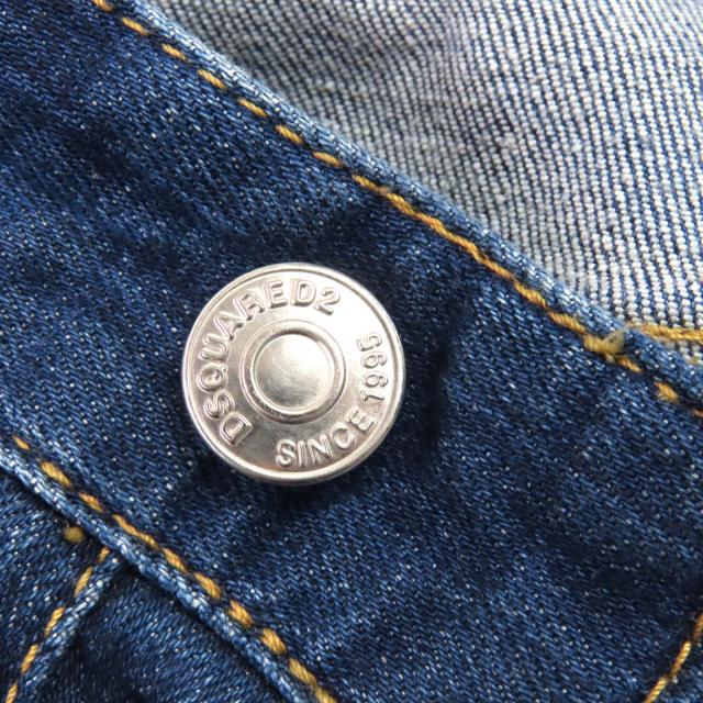 美品△DSQUARED2 ディースクエアード S71LB0107 CLASSIC KENNY TWIST JEAN ロゴレザーワッペン クラッシュ デニムパンツ 46 伊製 正規品_7