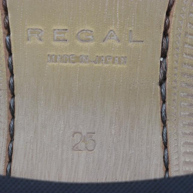 未使用品▼REGAL リーガル ストレートチップ パーフォレーション レースアップ レザーシューズ ブラック 25 日本製 メンズ ビジネス◎