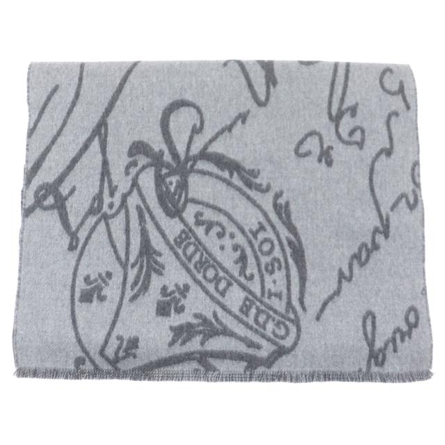 Berluti カリグラフィ グレー ストールマフラー Berluti カリグラフィ
