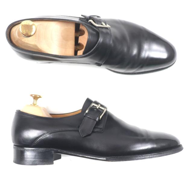 美品▼John Lobb ジョンロブ プレステージライン REDMIRE レドマイヤー 7000ラスト モンクストラップ レザーシューズ ブラック 6.5E