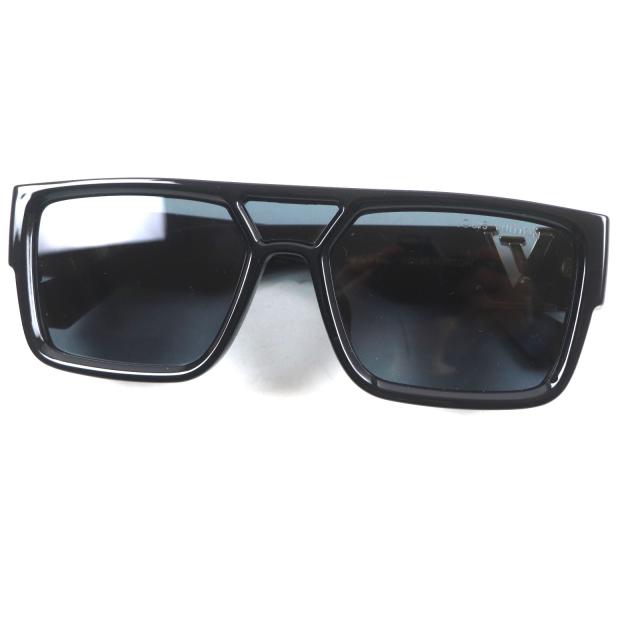 極美品▼LOUIS VUITTON ルイヴィトン 2023年製 Z2062E LV スリーク・スクエア サングラス ブラック ゴールド金具 57□18 145 箱付 メンズ