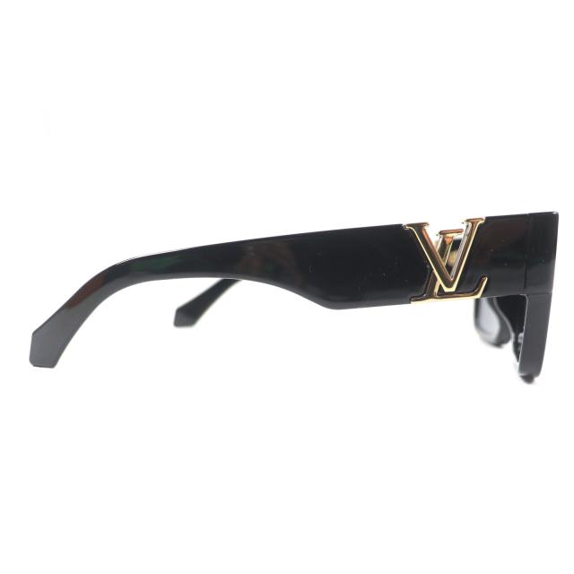 極美品▼LOUIS VUITTON ルイヴィトン 2023年製 Z2062E LV スリーク・スクエア サングラス ブラック ゴールド金具 57□18 145 箱付 メンズ_4