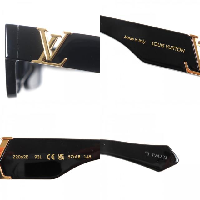 極美品▼LOUIS VUITTON ルイヴィトン 2023年製 Z2062E LV スリーク・スクエア サングラス ブラック ゴールド金具 57□18 145 箱付 メンズ_9