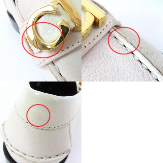 未使用品☆GUCCI グッチ 700036 メタルロゴ レザー ローファー