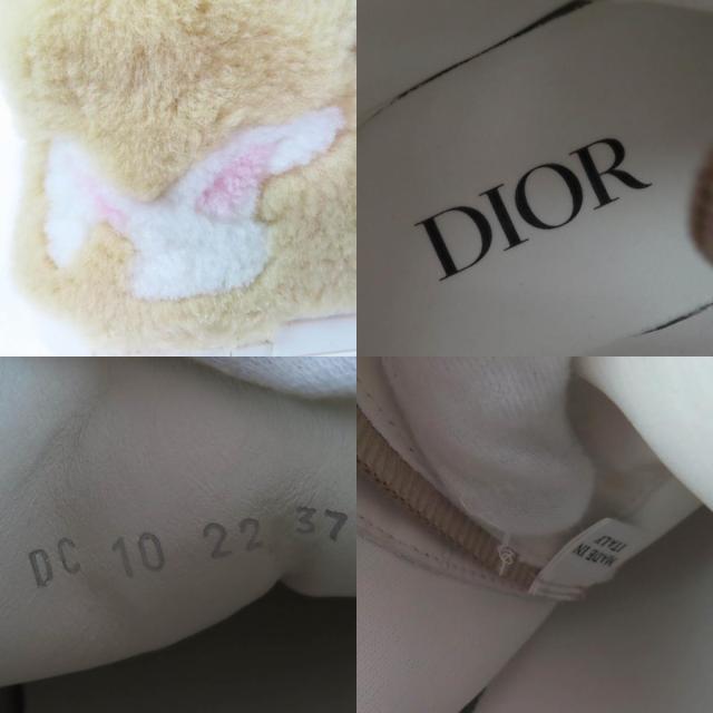 未使用品☆DIOR ディオール 3SH129ZTR B23 ラビットモチーフ シアリング ボア ハイカットスニーカー ベージュ 37 箱・保袋付 レディース_8