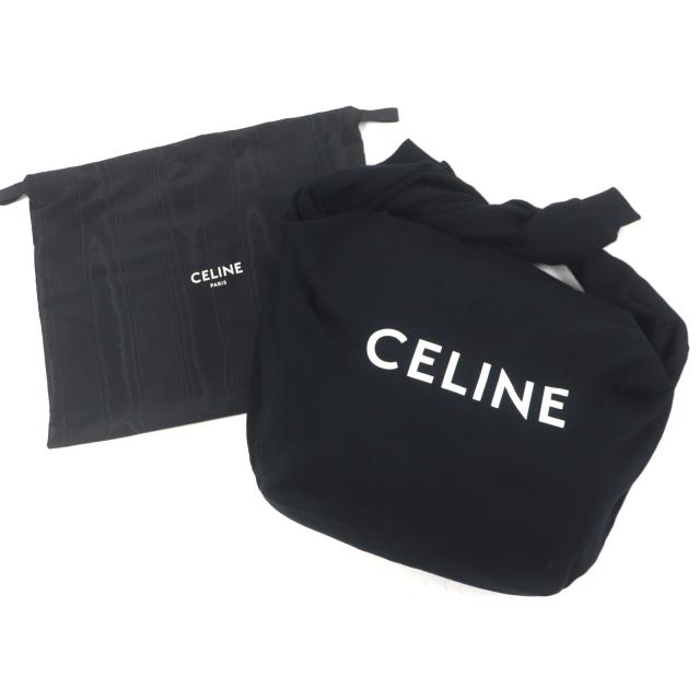 CELINE セリーヌ スウェットバッグ MEDIUM SWEAT BAG MOLLETON 110202EKO.38SI レディース ショルダーバッグ ミディアム ロゴ モレトン ショール 鞄 BLACK