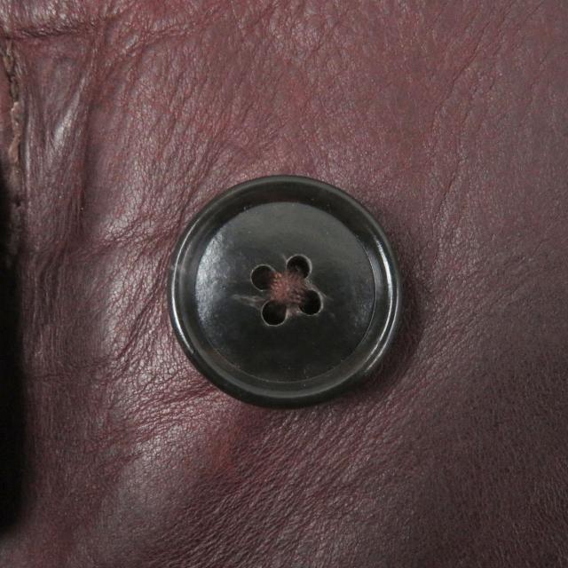美品□AERO LEATHER エアロレザー バーンストーマー ホースハイド レザーピーコート 希少 ボルドー 36 英国製 スコットランド製 メンズ
