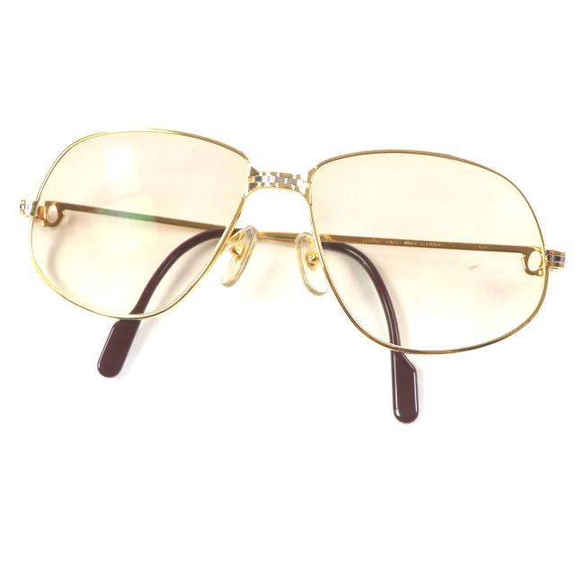 極美品▼Cartier カルティエ マイヨン パンテール ティアドロップ ロゴ金具付き グラデーションレンズ サングラス 63□16 140 ケース付き