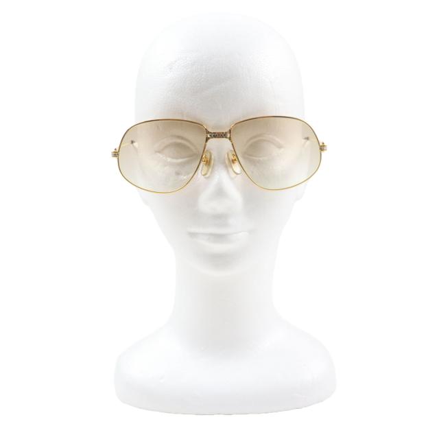極美品▼Cartier カルティエ マイヨン パンテール ティアドロップ ロゴ金具付き グラデーションレンズ サングラス 63□16 140 ケース付き