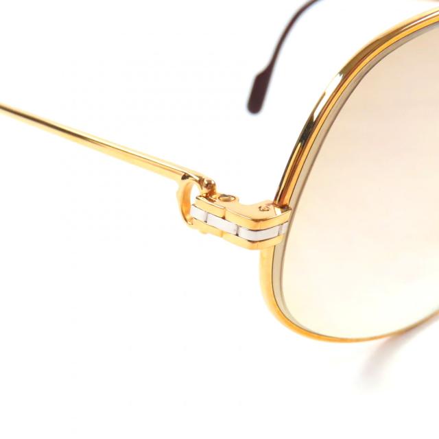 極美品▼Cartier カルティエ マイヨン パンテール ティアドロップ ロゴ金具付き グラデーションレンズ サングラス 63□16 140 ケース付き