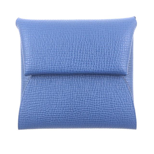 未使用品▼HERMES エルメス バスティア シルバー金具 ヴォーエプソン レザー ケース ブルードプリュス W刻印 箱付き 仏製 メンズ
