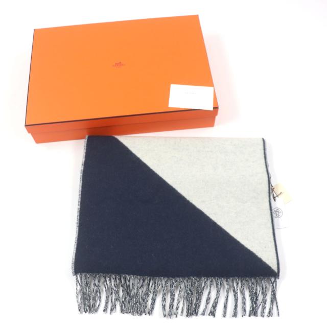新品未使用　エルメス　マフラー　カザック・キーコレクション　マリン カシミヤマフラー 《カザック・キーコレクション》 - グレー
