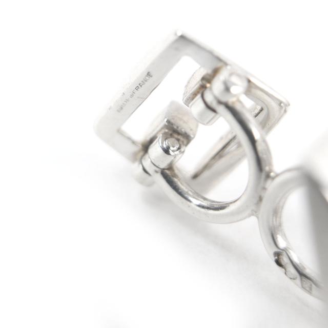 エルメス HERMES カフス ボタン シェーヌダンクル シルバー ブラック箱付 エルメス HERMES カフス ボタン シェーヌダンクル シルバー ブラック箱