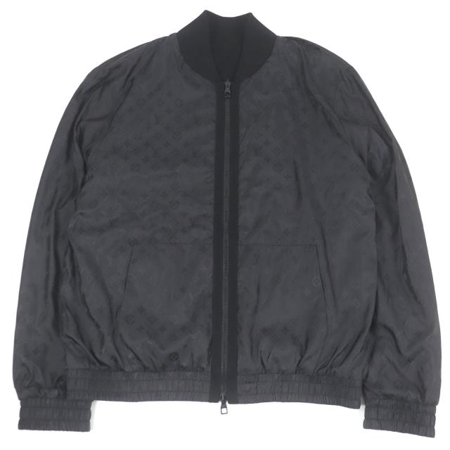 極美品□LOUIS VUITTON ルイヴィトン 2023年製 モノグラム リバーシブル WZIP ボンバージャケット ブラック XL イタリア製 正規品 メンズ