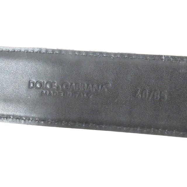 【ドンドン見直し】良品□DOLCE&GABBANA ドルチェ＆ガッバーナ クロコダイル切替 ロゴ入り レザーベルト 40/85 ホワイト イタリア製 その他ベルト