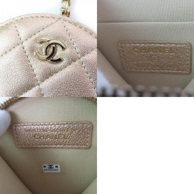 未使用品☆CHANEL シャネル マトラッセ レザー コインケース AirPods Pro ケース 2024 イヤーズギフト ゴールド 箱・保存袋付 レディース_9