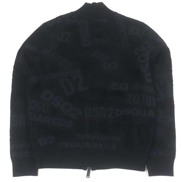 DSQUARED2 ブラック ロゴ入り ニット DSQUARED2 オープンニット V