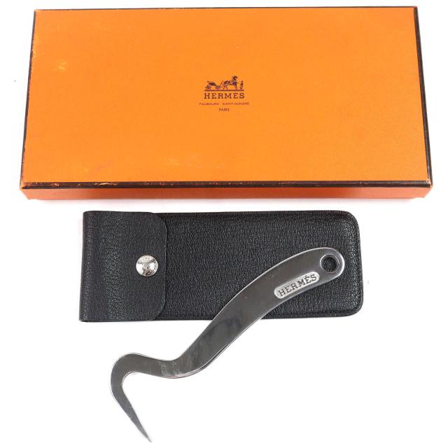 美品△HERMES エルメス フーフピック ロゴ刻印 馬具 鉄爪 テッピ 蹄鉄
