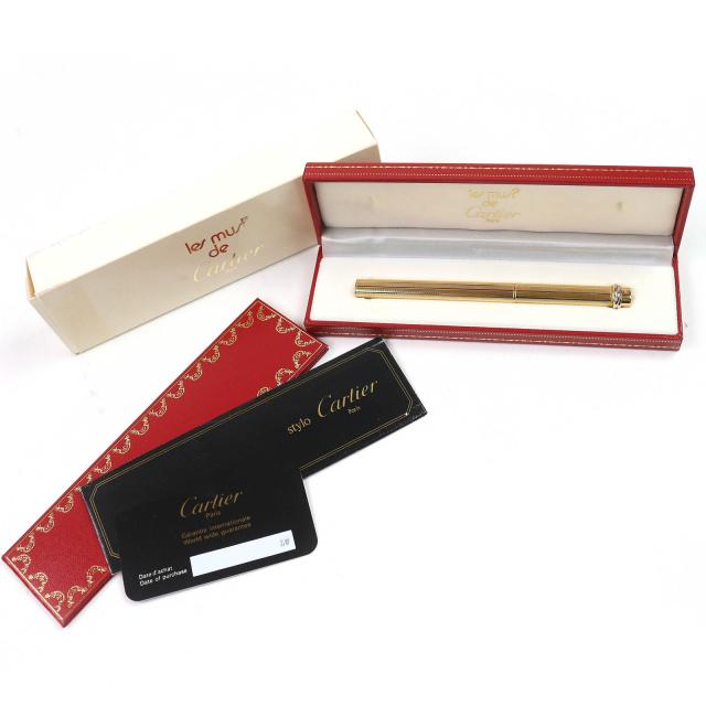 美品△Cartier カルティエ ヴィンテージ トリニティ キャップ式 ボールペン ゴールド ケース付き フランス製 メンズ_1