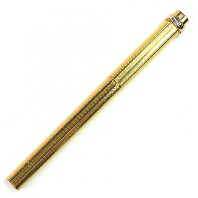 美品△Cartier カルティエ ヴィンテージ トリニティ キャップ式 ボールペン ゴールド ケース付き フランス製 メンズ_2