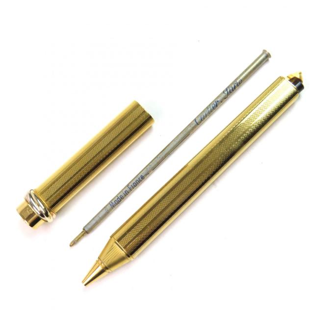 美品△Cartier カルティエ ヴィンテージ トリニティ キャップ式 ボールペン ゴールド ケース付き フランス製 メンズ_4