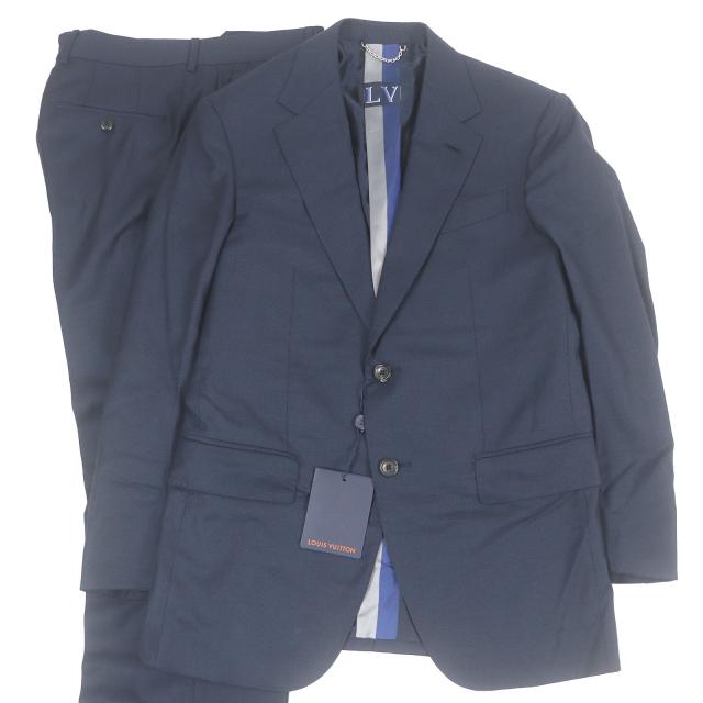 未使用品□LOUIS VUITTON ルイヴィトン GASTON FIT シングルスーツ ネイビー 48 ハンガー・ガーメント付き イタリア製 正規品 メンズ