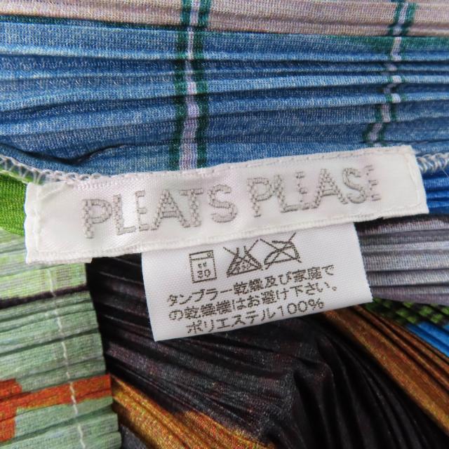 極美品☆PLEATS PLEASE プリーツプリーズ イッセイミヤケ PP14-JK142 総柄プリント 半袖 カットソー マルチ 3 日本製 正規品 レディース_4