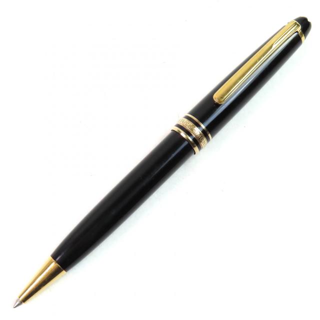 良品△MONTBLANC モンブラン マイスターシュテュック ホワイトスター ツイスト式 ボールペン ブラック ゴールド ドイツ製 メンズ