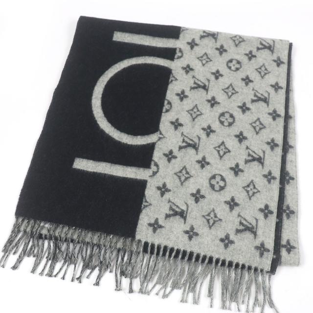 ルイヴィトンカシミヤ100マフラー 美品 Louis Vuitton ダミエ カシミヤ