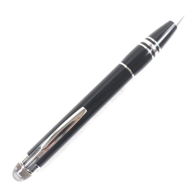 極美品▼MONTBLANC モンブラン スターウォーカー ホワイトスター ツイスト式 ボールペン ブラック シルバー 箱・ケース付き 筆記確認済み_2