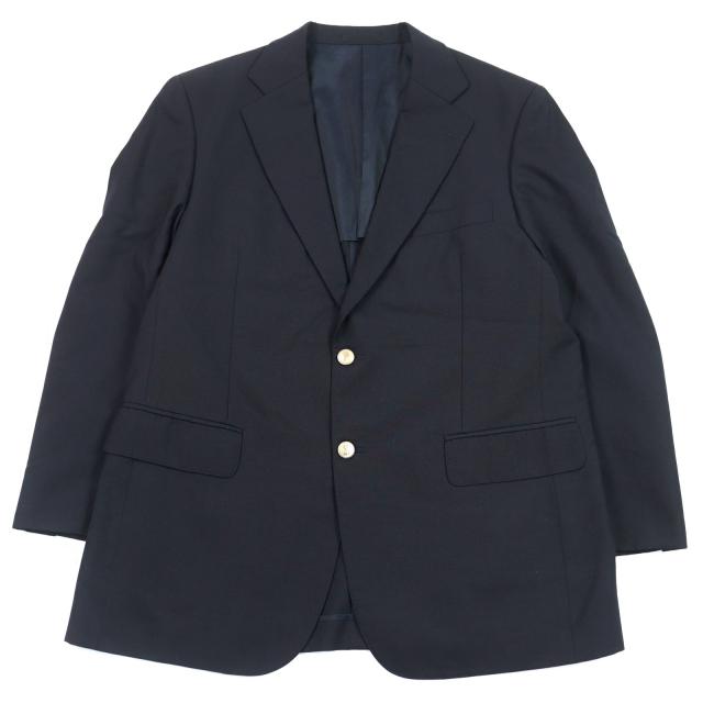 【美品】バーバリーロンドン 銀ボタン ブレザー 背抜き 春夏 L相当 紺ブレザー 紺ブレ メンズ 春夏秋 ジャケット 濃紺無地 銀ボタン