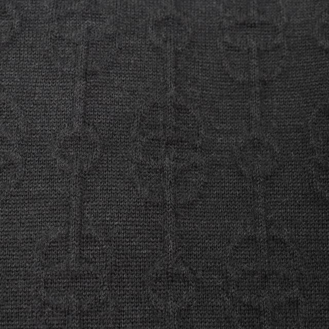 美品★HERMES エルメス 22SS 2E2505D3 カシミヤ シルク混 シェーヌダンクル クルーネック 長袖 ニット ワンピース ブラック 36 正規品_4