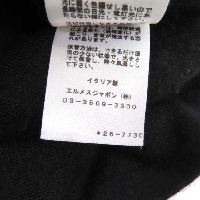 美品★HERMES エルメス 22SS 2E2505D3 カシミヤ シルク混 シェーヌダンクル クルーネック 長袖 ニット ワンピース ブラック 36 正規品_9