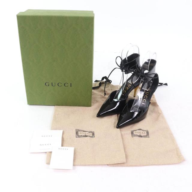 未使用品☆GUCCI グッチ 721045 ポインテッドトゥ パテントレザー