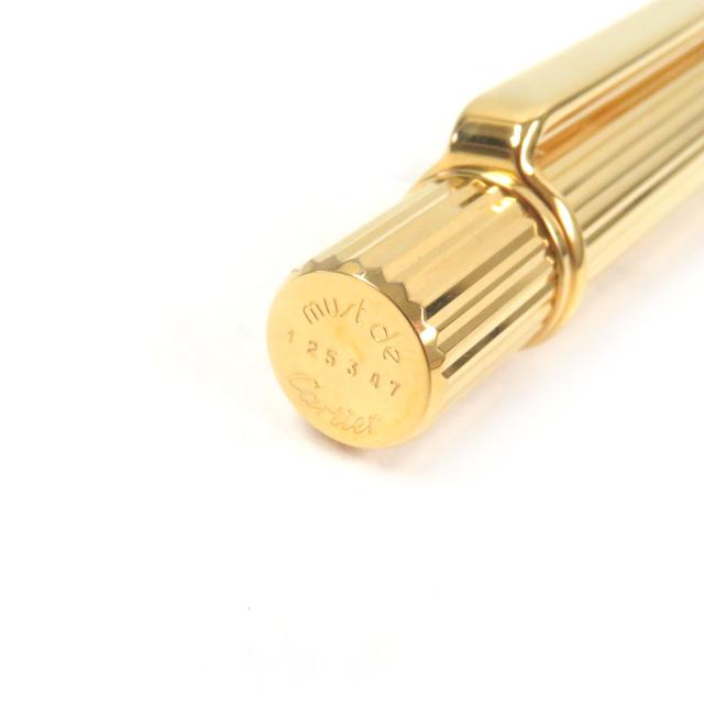 極美品□Cartier カルティエ マスト ドゥ カルティエ ツイスト式 ストライプ ボールペン ゴールド ケース付き フランス製 筆記確認済み_5