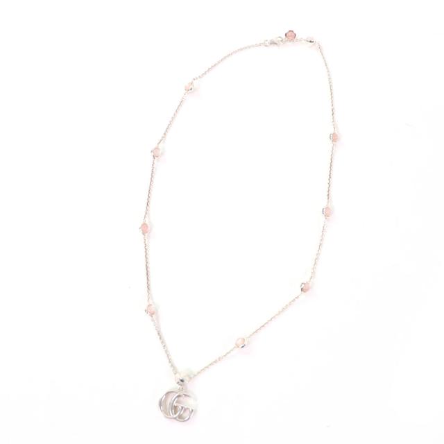 美品☆GUCCI グッチ 527399 ダブルG マザーオブパール ネックレス AG925 シルバー ピンク 箱・保存袋付 伊製 重量10.1g レディース_2