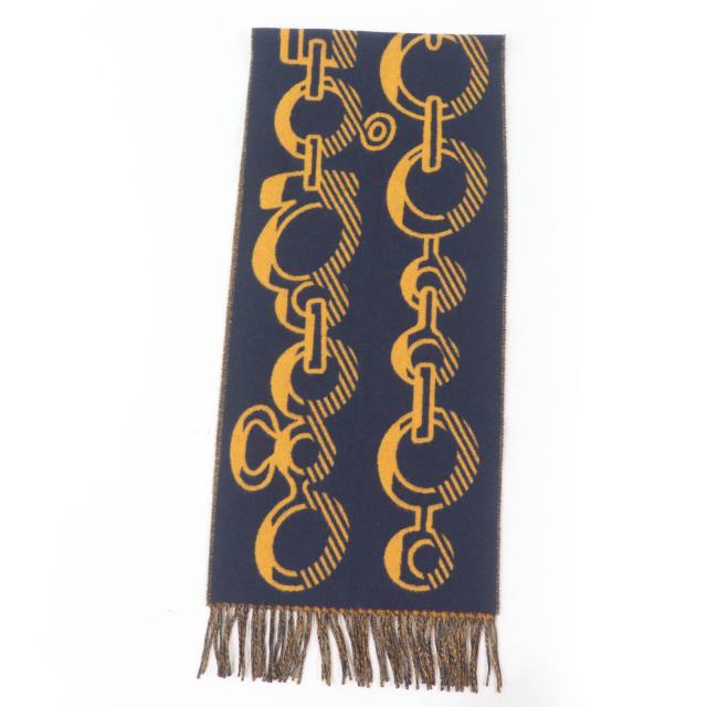 HERMES エルメス ドレバックルマフラー カシミヤ100% リバーシブル