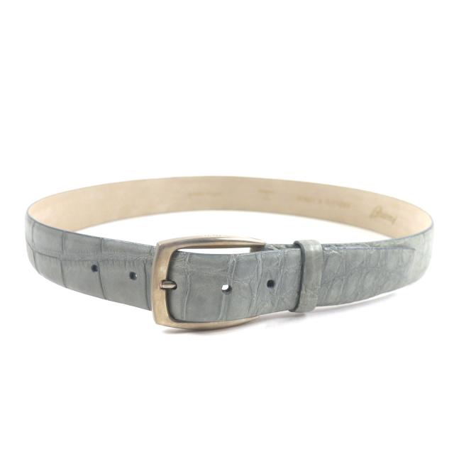 極美品▽Brioni ブリオーニ BH92T/F1093 ロゴ刻印入りバックル