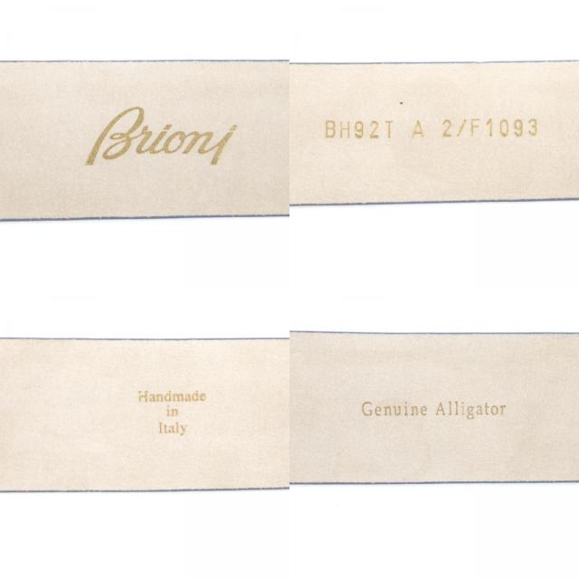 極美品▽Brioni ブリオーニ BH92T/F1093 ロゴ刻印入りバックル
