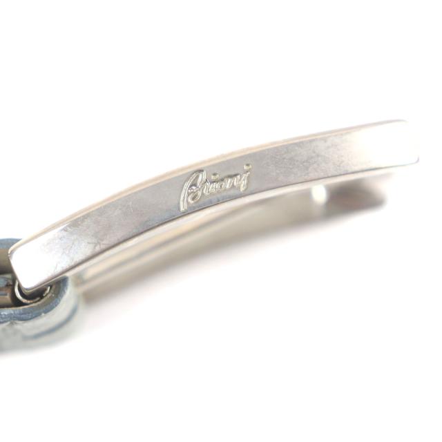 極美品▼Brioni ブリオーニ BH92T/F1093 ロゴ刻印入りバックル クロコダイル レザーベルト グレー シルバー金具 90 イタリア製 メンズ 極美品▽Brioni ブリオーニ BH92T/F1093 ロゴ刻印入りバックル