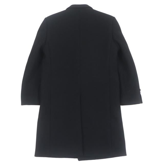 極美品▼CELINE セリーヌ 2M025863C ウール90% ロゴ入りボタン シングル チェスターコート ブラック 44 イタリア製 正規品 メンズ_2