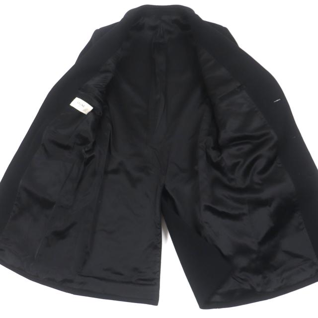 極美品▼CELINE セリーヌ 2M025863C ウール90% ロゴ入りボタン シングル チェスターコート ブラック 44 イタリア製 正規品 メンズ_3