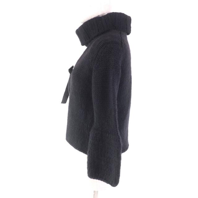 美品★GUCCI グッチ 104561 Vネックカーディガン＋ノースリニット 2点set 厚手 ニット アンサンブル ブラック S イタリア製 正規品_1
