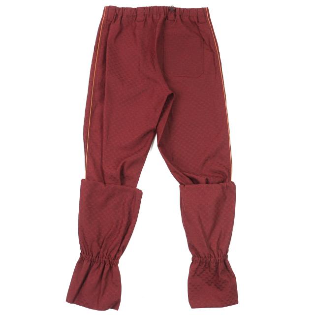 未使用品△GUCCI グッチ 20SS 614939 コットン GGジャガード 裾レイヤードデザインパンツ ランウェイ着用 ボルドー 46 イタリア製 正規品_1