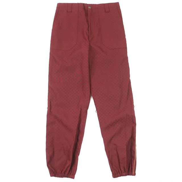未使用品△GUCCI グッチ 20SS 614939 コットン GGジャガード 裾レイヤードデザインパンツ ランウェイ着用 ボルドー 46 イタリア製 正規品_2