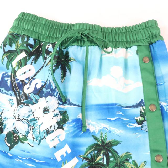 極美品☆GUCCI グッチ 693162 コットン ロサンゼルス パームツリープリント スカート マルチ M イタリア製 正規品 レディース 定価258500円 極美品☆GUCCI グッチ 693162 コットン ロサンゼルス パームツリー