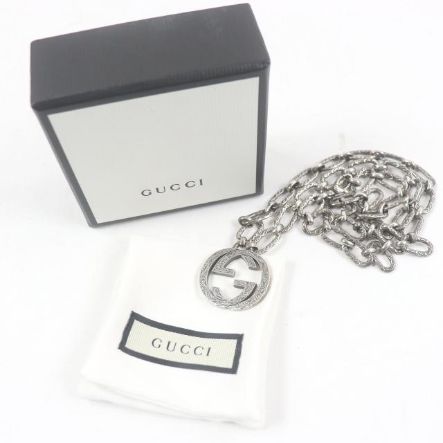 美品□GUCCI グッチ 524890 AG925 アラベスク インターロッキングG 