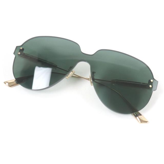 極美品□Christian Dior クリスチャンディオール Dior Color Quake3 アイウェア サングラス ゴールド グリーン イタリア製 レディース